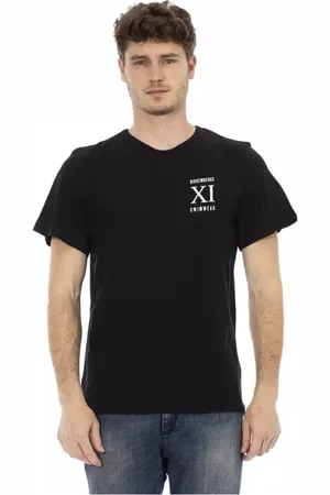 Bikkembergs Homme, Tops, Noir, Taille: S T-shirt Homme en Coton Noir
