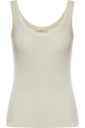 LEMAIRE Femme, Tops, , Taille: 38 FR Débardeur Blanc Côtelé Chemise Femme