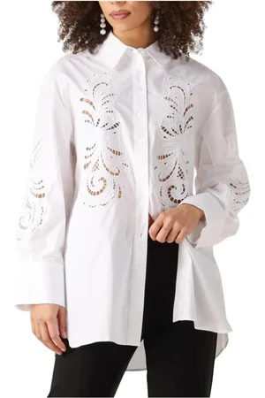 Twin-Set Femme, Blouses et Chemises, Blanc, Taille: 34 FR Chemisier Blanc Élégant Modèle 251Tp2170