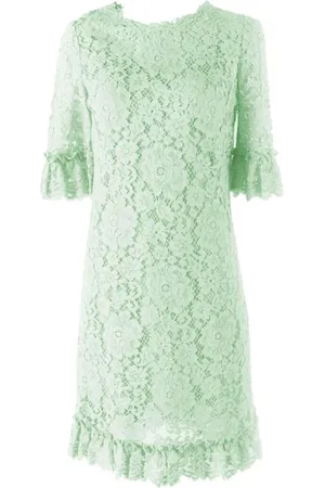 Dolce & Gabbana Femme, Robes, Vert, Taille: 42 FR Robe en Tulle Floral avec Doublure en Dentelle