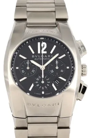 Bvlgari Homme, Pre-owned, Noir, Taille: ONE Size Pre-owned Acier inoxydable montres