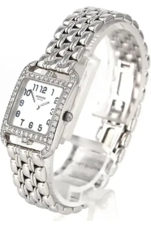 Hermès Femme, Pre-owned, Blanc, Taille: ONE Size Pre-owned Or blanc montres