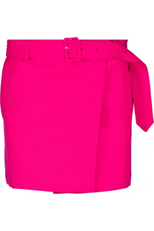 Ami Femme, Jupes, Rose, Taille: 38 FR Jupe Courte en Laine Couleur Unie