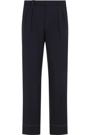 BRIONI Homme, Pantalons, Noir, Taille: L Pantalon Bleu en Laine Élève Style Garde-robe