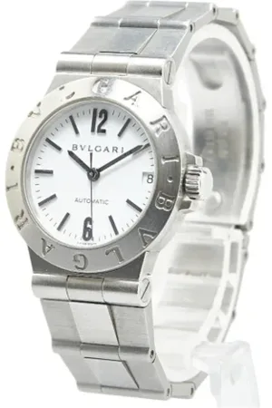 Bvlgari Femme, Pre-owned, Blanc, Taille: ONE Size Pre-owned Acier inoxydable montres