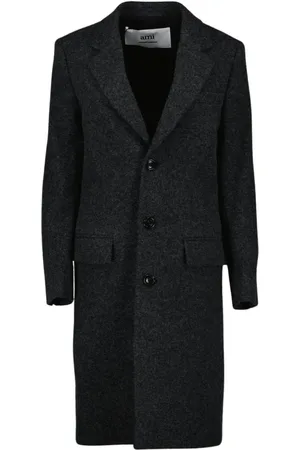Ami Femme, Manteaux, Gris, Taille: 40 FR Manteau Laine Classique Unisexe Long