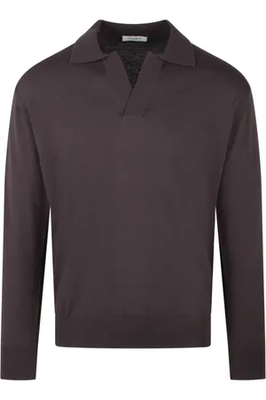 Paolo Pecora Homme, Tops, Brun, Taille: S Polo en Maille de Coton Ajusté