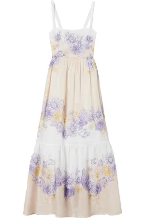Twin-Set Femme, Robes, Multicolore, Taille: 38 FR Robe Jaune Fleurs Été