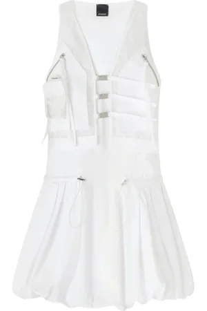 Pinko Femme, Robes, Blanc, Taille: 40 FR Tissu Extérieur: 100% Coton