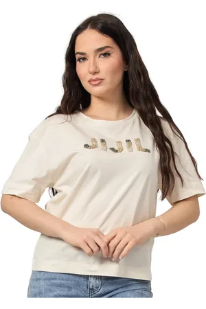 JIJIL Femme, Tops, , Taille: 42 FR T-shirt en Coton avec Logo en Strass