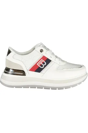 Laura Biagiotti Femme, Chaussures, Blanc, Taille: 39 EU Baskets Chic Brodées avec Semelle Amovible