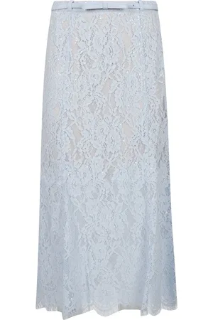 ROTATE Femme, Jupes, Bleu, Taille: 42 FR Robe longue avec application de fleurs