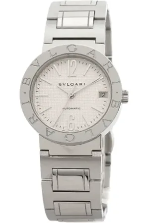 Bvlgari Homme, Pre-owned, Blanc, Taille: ONE Size Pre-owned Acier inoxydable montres