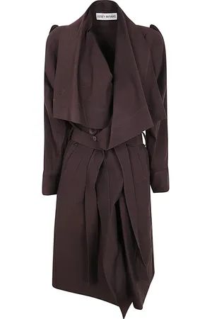 Issey Miyake Femme, Manteaux, Brun, Taille: 40 FR Manteau Washi Laine