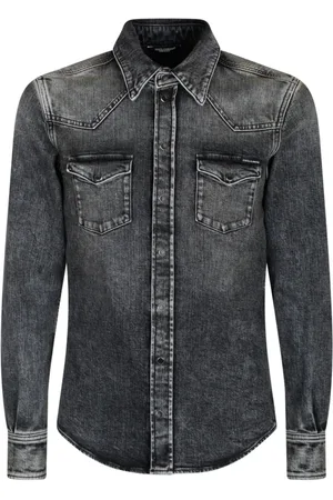 Dolce & Gabbana Homme, Chemises, Gris, Taille: M Chemise Homme Faded Denim Grey