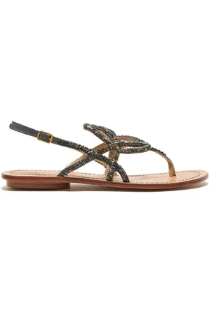 Maliparmi Femme, Chaussures, Gris, Taille: 41 EU Sandales Capri Brodées Ombrées