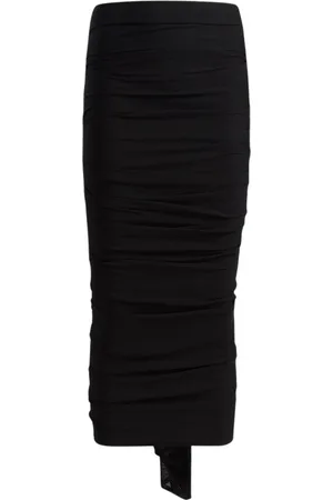 Khaite Femme, Jupes, Noir, Taille: 40 FR Jupe Aura Noire à Plis Cascade