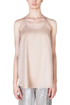 ALYSI Femme, Tops, , Taille: 38 FR Top en Cupro avec Bretelles Fines