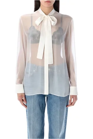 Dolce & Gabbana Femme, Blouses et Chemises, Blanc, Taille: 36 FR Chemise Blanche en Mousseline à Ss25