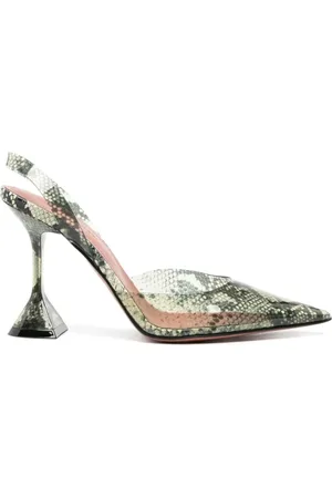 Amina Muaddi Femme, Chaussures, Multicolore, Taille: 36 EU Pompes en Verre Vert Style Élégant