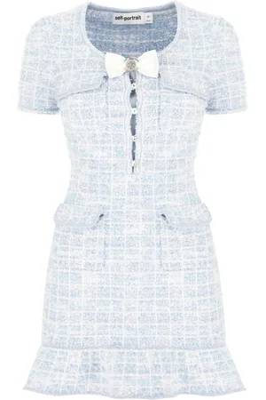 Self-Portrait Femme, Robes, Bleu, Taille: 42 FR Robes Élégantes pour Toutes Occasions