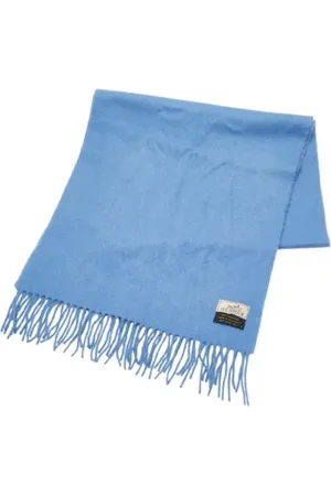 Hermès Femme, Pre-owned, Bleu, Taille: ONE Size Pre-owned Cachemire foulards