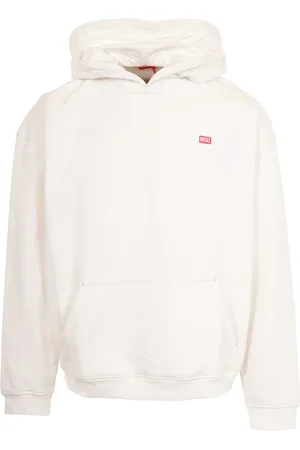 Diesel Homme, Sweatshirts et sweats à capuche, Blanc, Taille: XL Sweat à Capuche en Coton Blanc