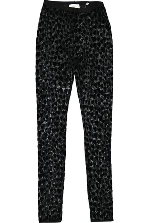 Ami Femme, Pantalons, Noir, Taille: 36 FR Legging Skinny Velours Taille Haute