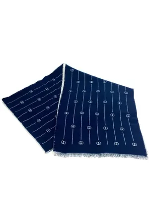 Gucci Femme, Pre-owned, Bleu, Taille: ONE Size Pre-owned Laine foulards