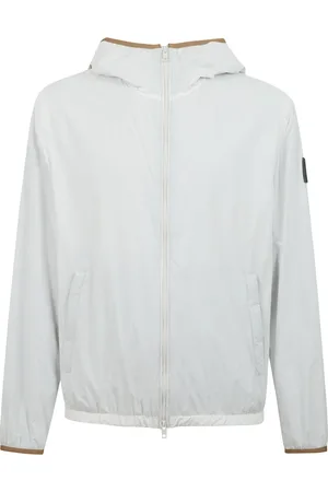 FAY Homme, Vestes, Blanc, Taille: M Veste coupe-vent avec capuche et logo