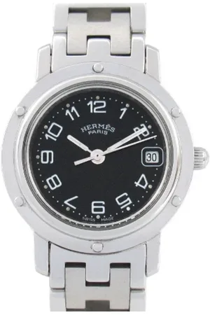 Hermès Femme, Pre-owned, Noir, Taille: ONE Size Pre-owned Metal montres