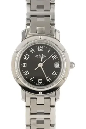 Hermès Femme, Pre-owned, Noir, Taille: ONE Size Pre-owned Acier inoxydable montres