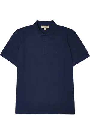 Burberry Homme, Tops, Bleu, Taille: XL Polo en Coton Bleu Marine
