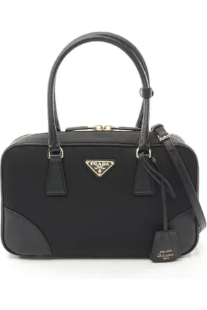 Prada Femme, Pre-owned, Noir, Taille: ONE Size Pre-owned Toile sacs-main