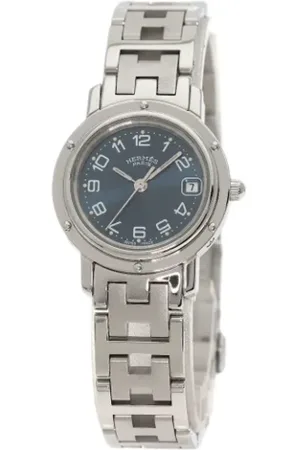 Hermès Femme, Pre-owned, Bleu, Taille: ONE Size Pre-owned Acier inoxydable montres