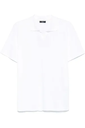 HERNO Homme, Tops, Blanc, Taille: M Pull Blanc en Coton à Col Polo