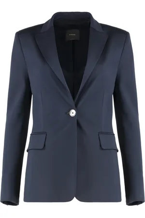 Pinko Femme, Vestes, Bleu, Taille: 40 FR Elegant Single-breasted Jacket with Lapel Collar