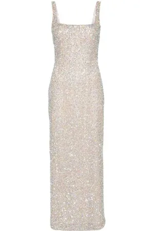 Costarellos Femme, Robes, Jaune, Taille: 42 FR Robe Maxi à Paillettes