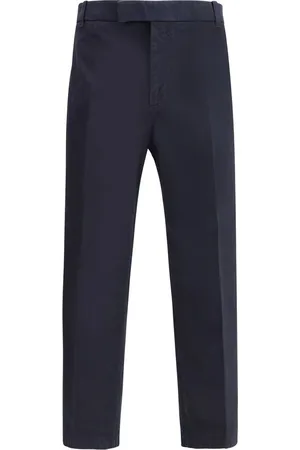 Thom Browne Homme, Pantalons, Bleu, Taille: L Pantalon en Coton à Jambe Droite