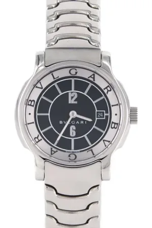 Bvlgari Homme, Pre-owned, Noir, Taille: ONE Size Pre-owned Acier inoxydable montres