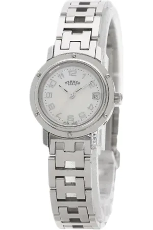 Hermès Femme, Pre-owned, Blanc, Taille: ONE Size Pre-owned Acier inoxydable montres