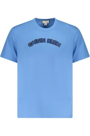 Calvin Klein Homme, Tops, Bleu, Taille: L T-shirt Homme en Coton Bleu Clair