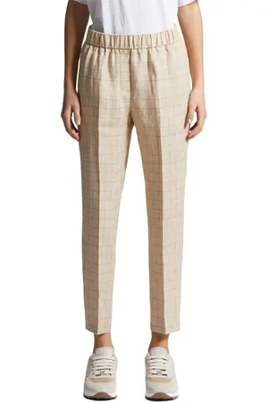 PESERICO SIGN Femme, Pantalons, , Taille: 36 FR Pantalon en lin prince de Galles