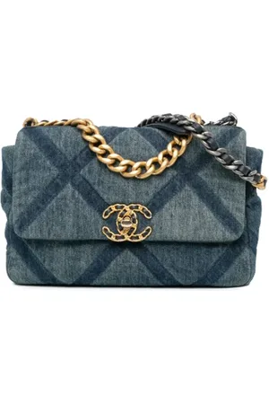 CHANEL Femme, Pre-owned, Bleu, Taille: ONE Size Pre-owned Denim sacs-chanel