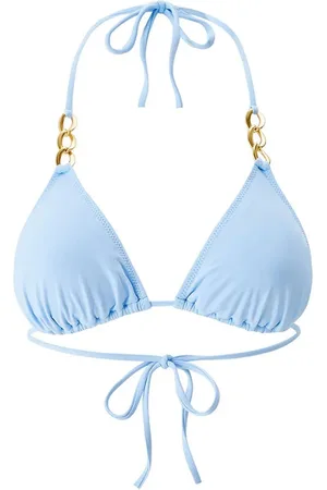 Melissa Odabash Femme, Maillots de bain, Bleu, Taille: 40 FR Haut de Bikini Bleu avec Détails Dorés