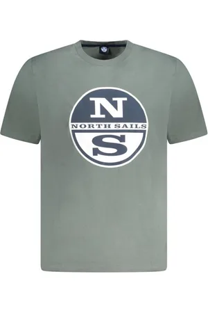 North Sails Homme, Tops, Vert, Taille: 2XL T-shirt en coton vert à col rond