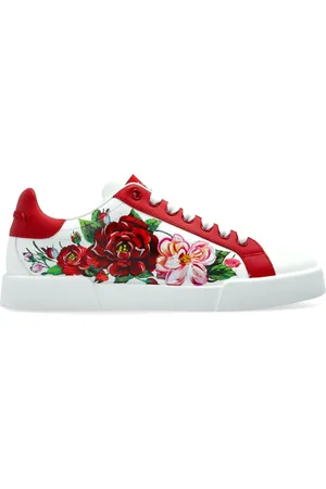 Dolce & Gabbana Femme, Chaussures, Rouge, Taille: 37 EU Chaussures de sport avec motif floral