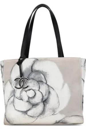 CHANEL Femme, Pre-owned, Gris, Taille: ONE Size Pre-owned Toile cabas