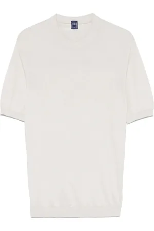 FEDELI Homme, Tops, , Taille: L Pull en Coton à Col Rond