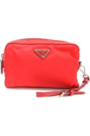 Prada Femme, Pre-owned, Rouge, Taille: ONE Size Pre-owned Tissu pochettes-minaudieres